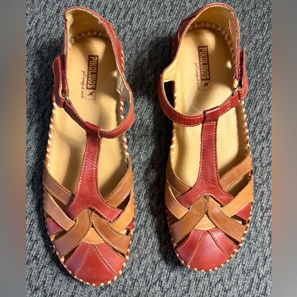NWOB Pikolinos P. VALLARTA Women's Leather Sandals Shoes in Sandia Size 9.5 NEW - Picture 3 of 14